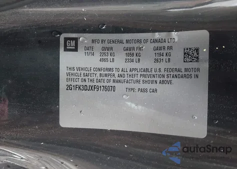 2015 Chevrolet Camaro 2Ss z USA, uszkodzony, nr VIN 2G1FK3DJXF9176070